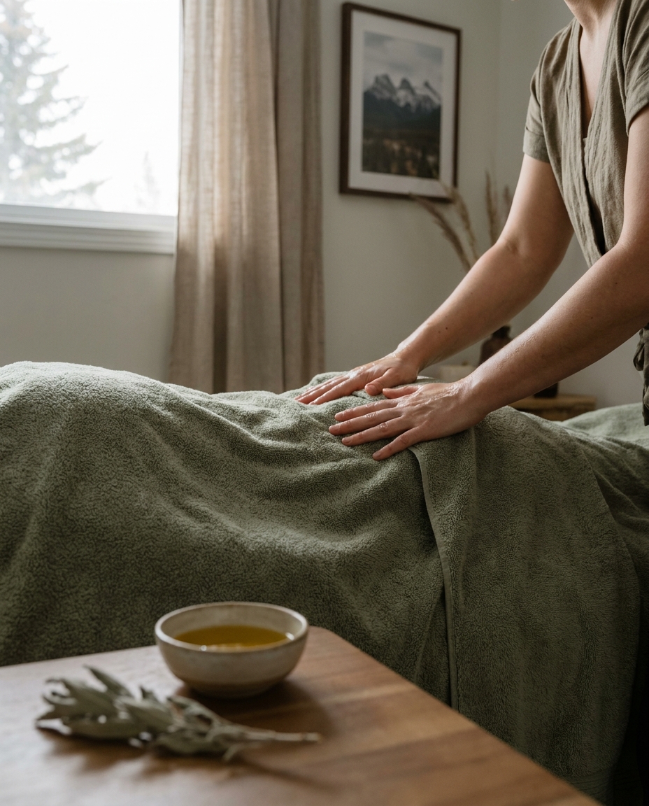 A massage therapy session